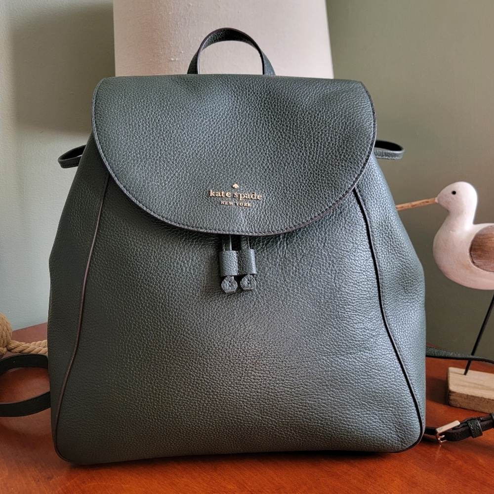 Kate Spade K4628 Leila Deep Evergreen Pebbled Leather Backpack